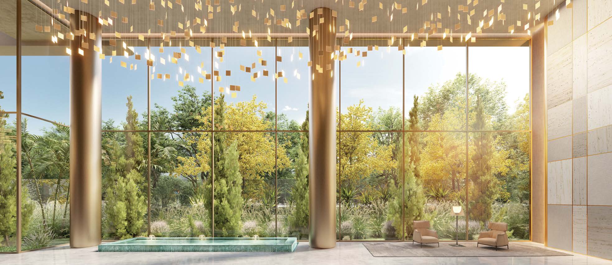 Perspectiva ilustrada do lobby — La Galerie, Moema