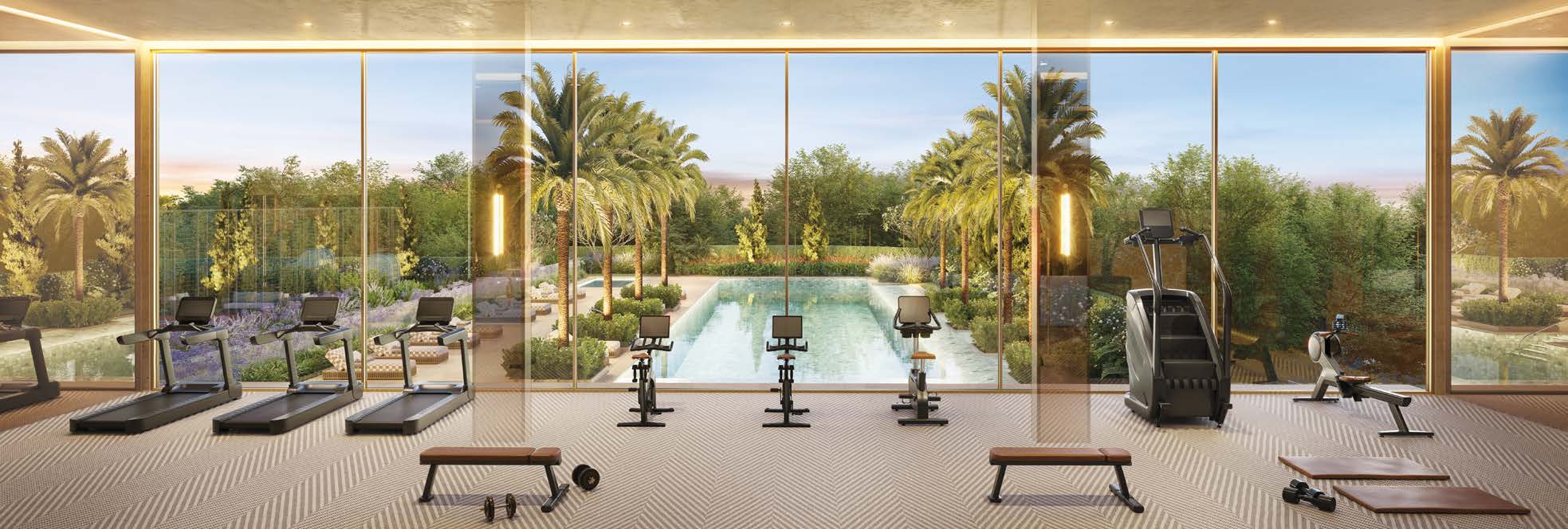 Fitness com vista para a piscina — La Galerie, Moema